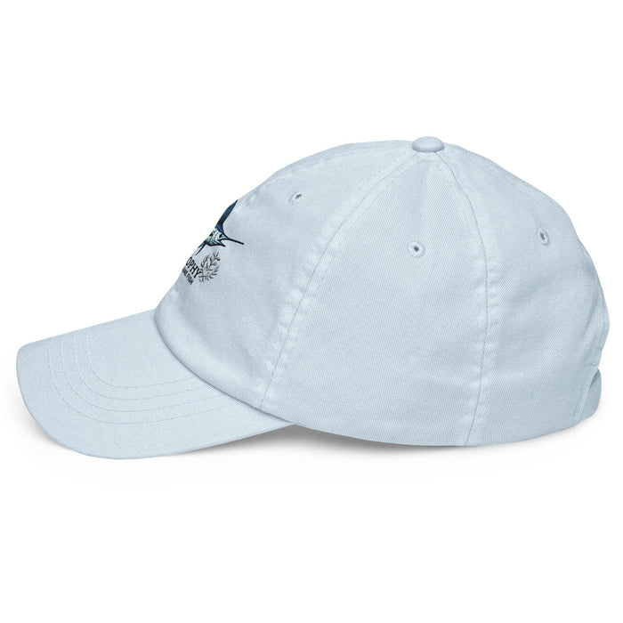 Triniskies Embroidered "Marlin" Pastel Baseball Hat, Low Profile Cotton Cap Big Game Fishing Hat Great Gift