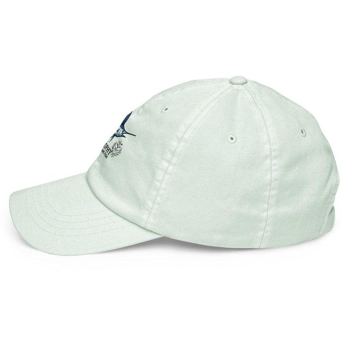 Triniskies Embroidered "Marlin" Pastel Baseball Hat, Low Profile Cotton Cap Big Game Fishing Hat Great Gift