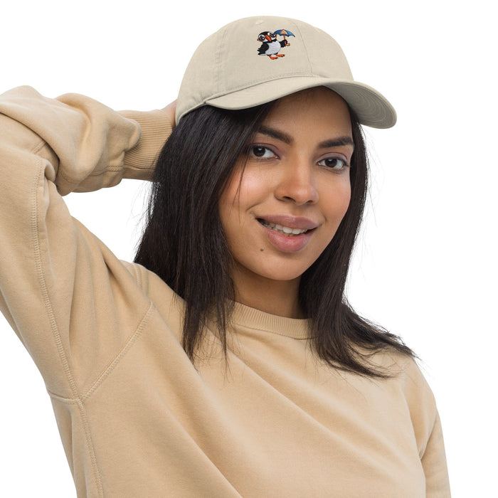 Triniskies  Embroidered Playful Puffin Organic Dad Hat - Quirky & Sustainable Style