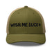 Triniskies Embroidered Wish Me Luck Clover Trucker Hat Classic Comfort with Mesh Back Great Gift Idea Mens Hat Womens Hat