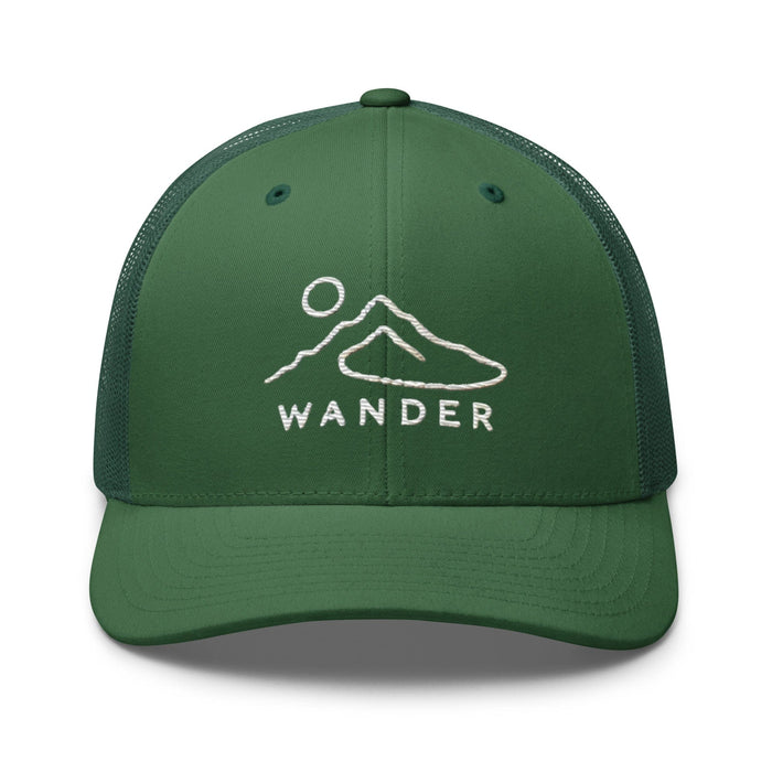 Triniskies  Evergreen Wander Often Minimalist Mountain Landscape Trucker Hat – Camping & Hiking