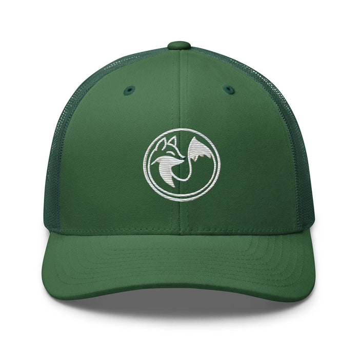 Triniskies  Evergreen Wild Fox Embroidered Trucker Cap – Trendy and Nature-Friendly