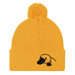 Triniskies Gold Cozy Embroidered Platypus Pom-Pom Beanie – Warm & Stylish Cold Weather Wildlife Hat