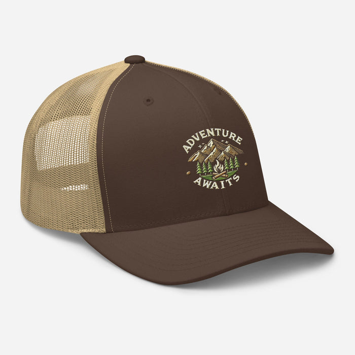 Triniskies  Hats Adventure Awaits Embroidered Trucker Cap | Outdoor Travel Hat