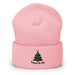 Triniskies  Hats Baby Pink Embroidered Peace & Joy Christmas Tree Cuffed Beanie | Holiday Winter Hat