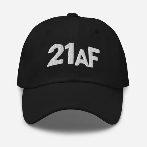 Triniskies  Hats Black Embroidered '21AF' Birthday Dad Hat Adjustable Low Profile Cap Birthday Hat