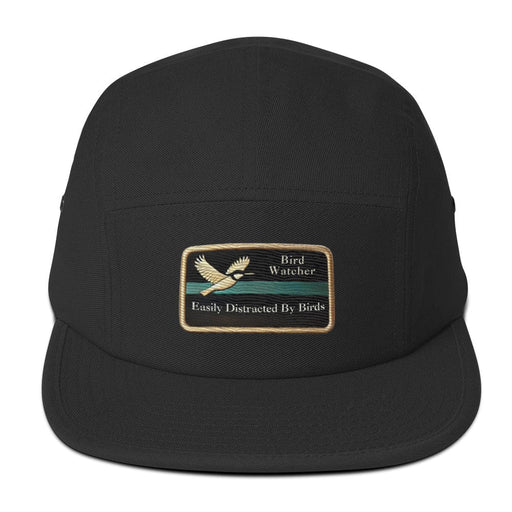 Triniskies  Hats Black Embroidered Bird Hat Easily Distracted by Birds Five Panel Camping Cap