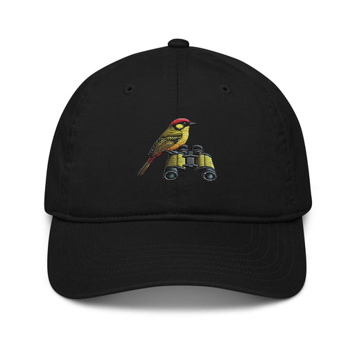 Triniskies  Hats Black Embroidered Bird Watcher Organic Cotton Dad Hat – Eco-Friendly Wildlife Cap