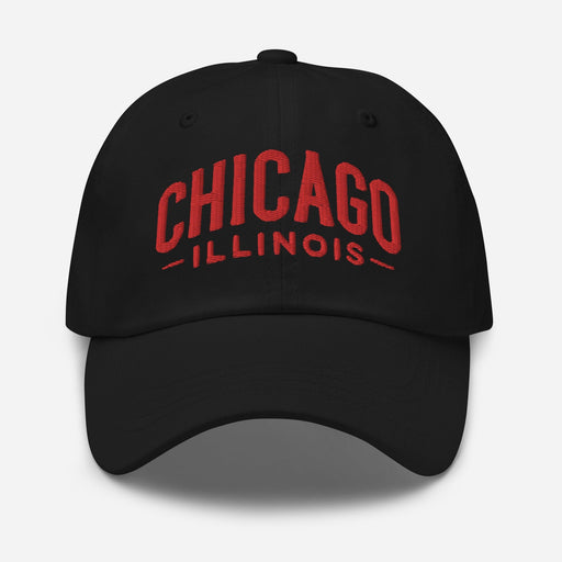 Triniskies  Hats Black Embroidered Chicago Illinois Dad Hat | Travel & Vacation Hat