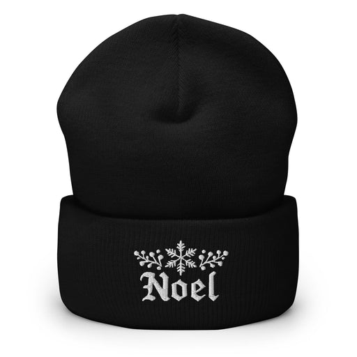 Triniskies  Hats Black Embroidered Noel Christmas Hat | Cuffed Beanie | Festive & Cozy