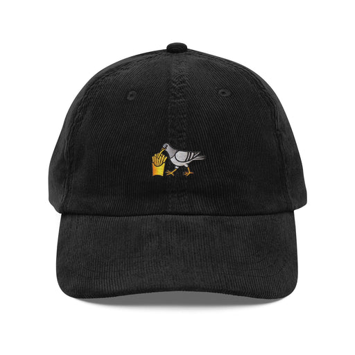 Triniskies Hats Black Embroidered Trained My Pigeon to Steal French Fries Corduroy Cap – Fun & Stylish