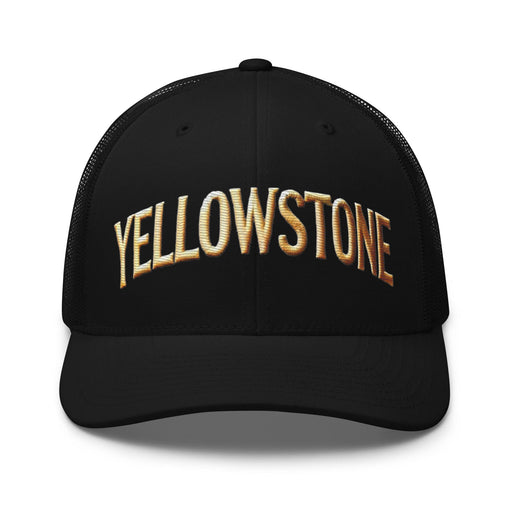 Triniskies  Hats Black Embroidered Yellowstone National Park Trucker Cap | Mesh Back Adventure Hat