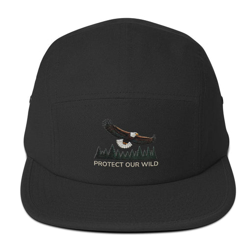 Triniskies  Hats Black Protect Our Wild Embroidered Eagle Five Panel Cap