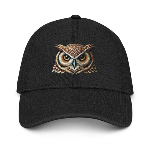 Triniskies  Hats Black The Wise Owl Embroidered Denim Hat – A Stylish Touch for Your Everyday Look