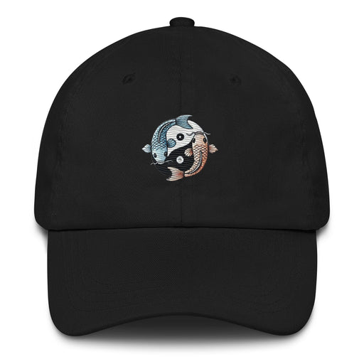 Triniskies  Hats Black / UNISEX / ADULT Moon & Ocean Spirit Avatar Embroidered Koi Fish Trendy Yin Yang Dad Hat Gift