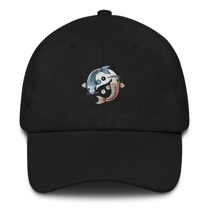 Triniskies  Hats Black / UNISEX / ADULT Moon & Ocean Spirit Avatar Embroidered Koi Fish Trendy Yin Yang Dad Hat Gift