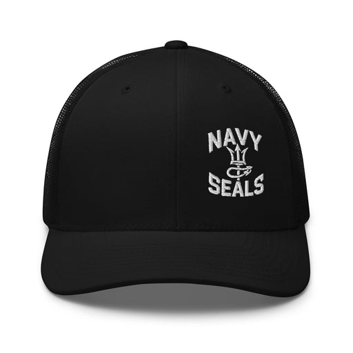 Triniskies  Hats Black US Navy SEALs Trucker Cap  Embroidered Patriotic Mesh Hat