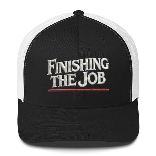 Triniskies  Hats Black/ White Embroidered Finishing the Job Vote Political Pride Trucker Cap