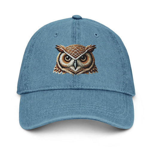 Triniskies  Hats Blue The Wise Owl Embroidered Denim Hat – A Stylish Touch for Your Everyday Look