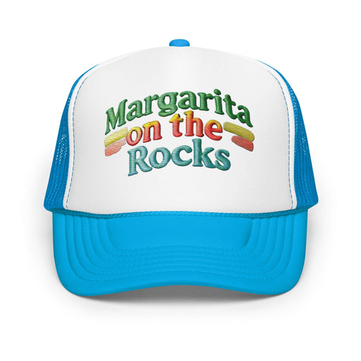 Triniskies  Hats Blue / White / Blue Embroidered Margarita on the Rocks Foam Trucker Hat | Party Hat with Mesh Back