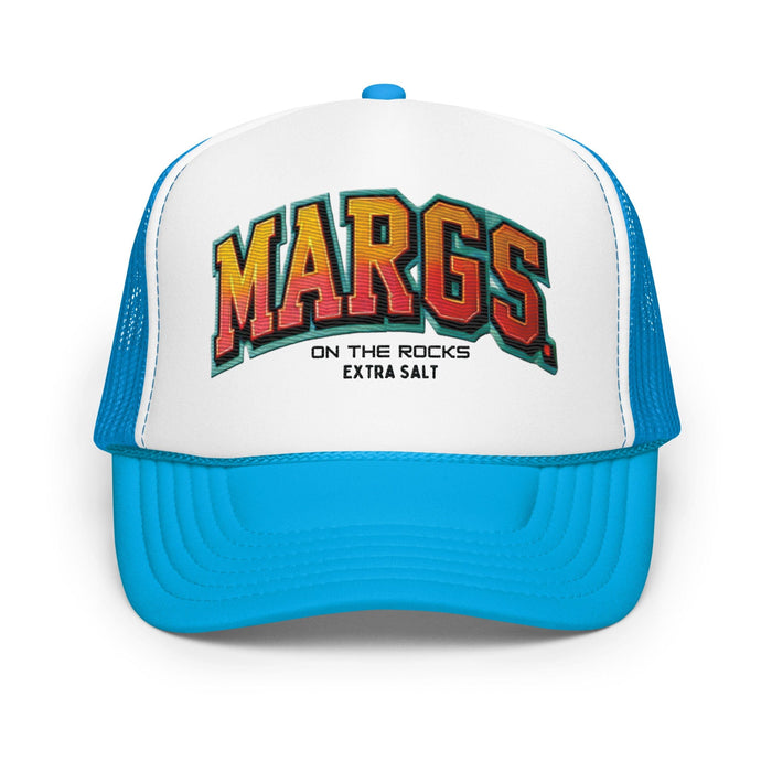 Triniskies  Hats Blue / White / Blue Embroidered Margs Foam Trucker Hat | Margarita Party Hat | Breathable Mesh Back