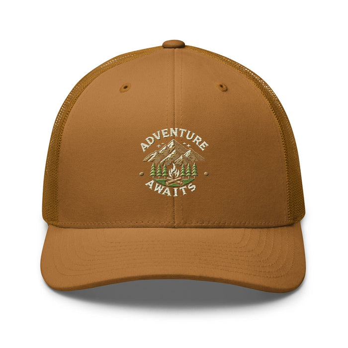 Triniskies  Hats Caramel Adventure Awaits Embroidered Trucker Cap | Outdoor Travel Hat