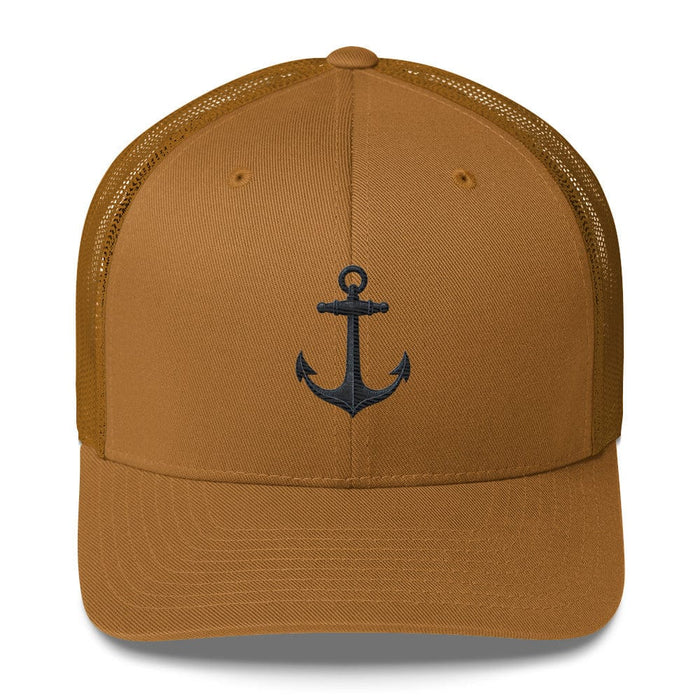 Triniskies  Hats Caramel Safe Home Anchor Embroidered Trucker Hat Nautical-Inspired Adjustable Mesh Cap