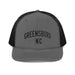 Triniskies  Hats Charcoal/Black Embroidered Greensboro NC Trucker Cap | North Carolina Vacation & Travel Gift