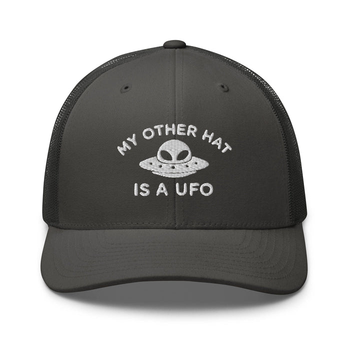 Triniskies  Hats Charcoal UFO Trucker Hat Embroidered Alien Mesh Cap