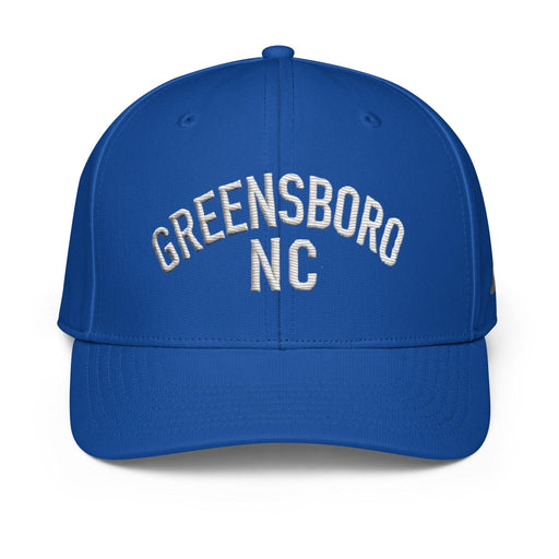 Triniskies  Hats Collegiate Royal Embroidered Greensboro NC Adidas Performance Cap | North Carolina Travel Gift