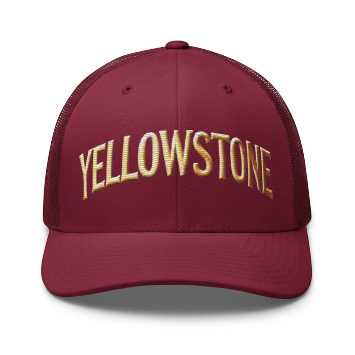 Triniskies  Hats Cranberry Embroidered Yellowstone National Park Trucker Cap | Mesh Back Adventure Hat