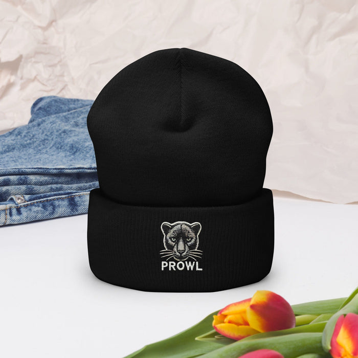 Triniskies  Hats Cuffed Beanie with Panther Embroidery – Bold Style for Every Adventure!