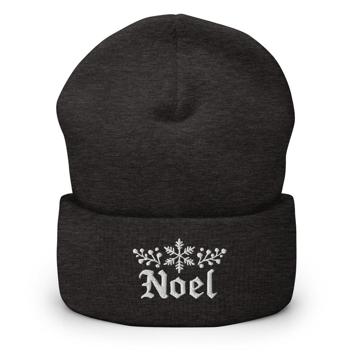 Triniskies  Hats Dark Grey Embroidered Noel Christmas Hat | Cuffed Beanie | Festive & Cozy