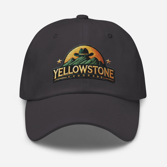 Triniskies  Hats Dark Grey Embroidered Yellowstone National Park Dad Hat | Camping & Hiking Nature Lover Cap