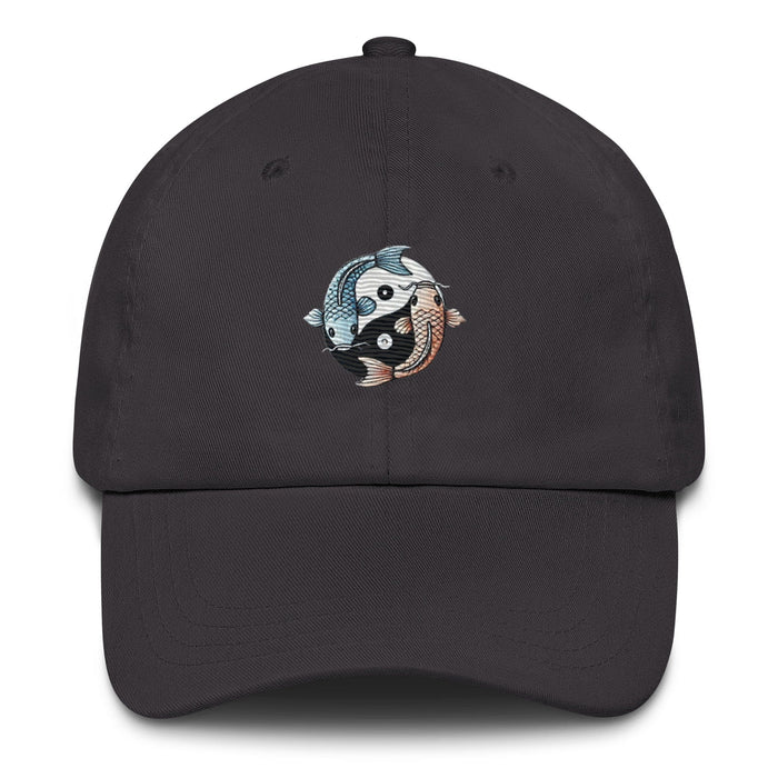 Triniskies  Hats Dark Grey / UNISEX / ADULT Moon & Ocean Spirit Avatar Embroidered Koi Fish Trendy Yin Yang Dad Hat Gift