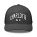 Triniskies  Hats Dark Heather Gray Embroidered Charlotte NC Trucker Cap | Classic Mesh Back Hat