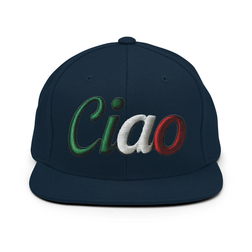 Triniskies  Hats Dark Navy Embroidered CIAO Snapback Hat | Destination Travel Hat | Great Gift Idea