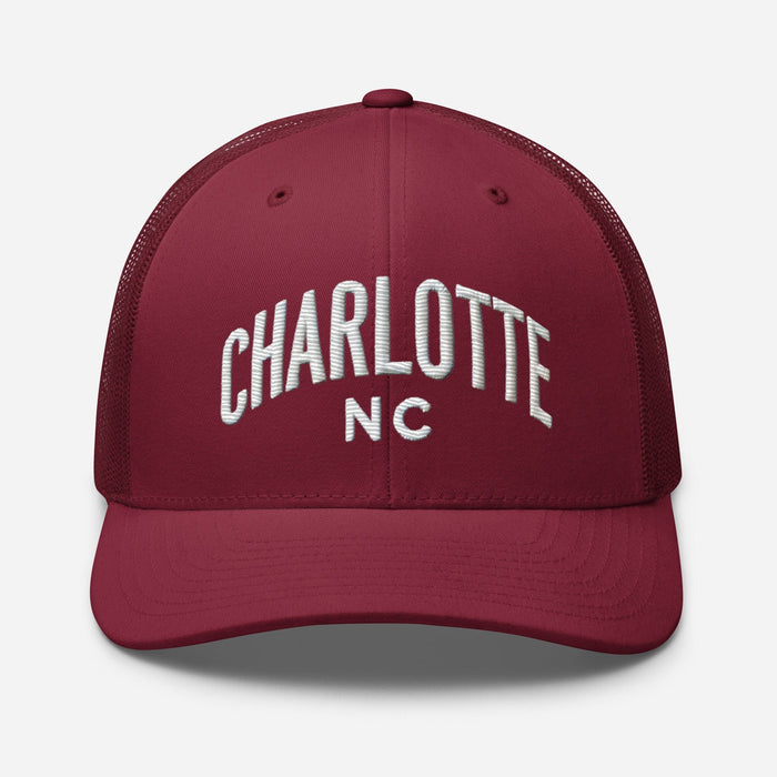 Triniskies  Hats Embroidered Charlotte NC Trucker Cap | Classic Mesh Back Hat