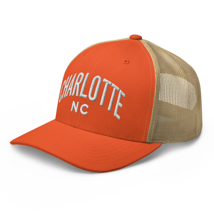 Triniskies  Hats Embroidered Charlotte NC Trucker Cap | Classic Mesh Back Hat