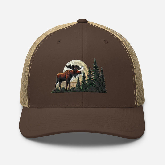 Triniskies  Hats Embroidered Moose Trucker Hat | Outdoor Adventure Cap