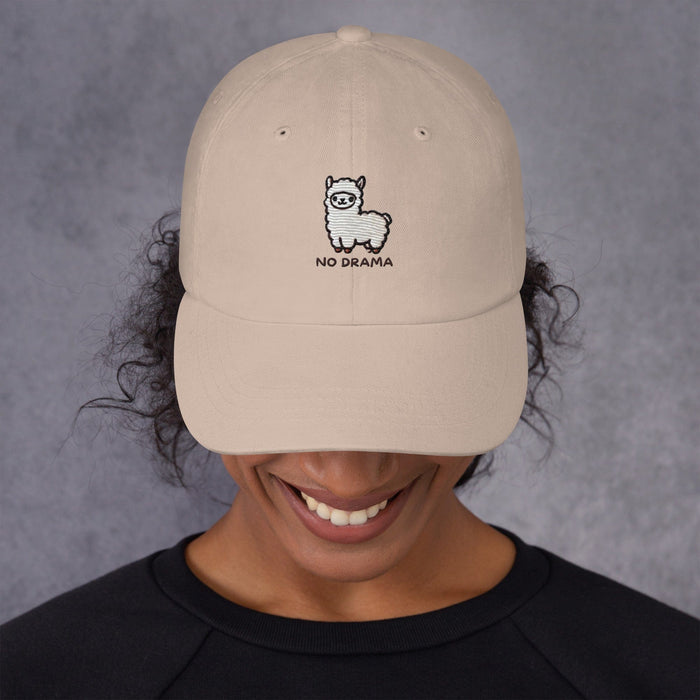 Triniskies  Hats Embroidered "No Drama Llama" Dad Hat – Adjustable Low-Profile Cap Great Gift Idea