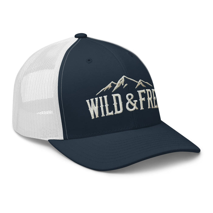 Triniskies  Hats Embroidered Wild and Free Trucker Cap | Camping & Hiking Nature Lovers Hat