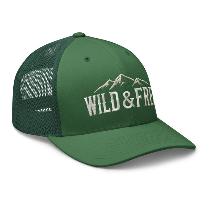 Triniskies  Hats Embroidered Wild and Free Trucker Cap | Camping & Hiking Nature Lovers Hat