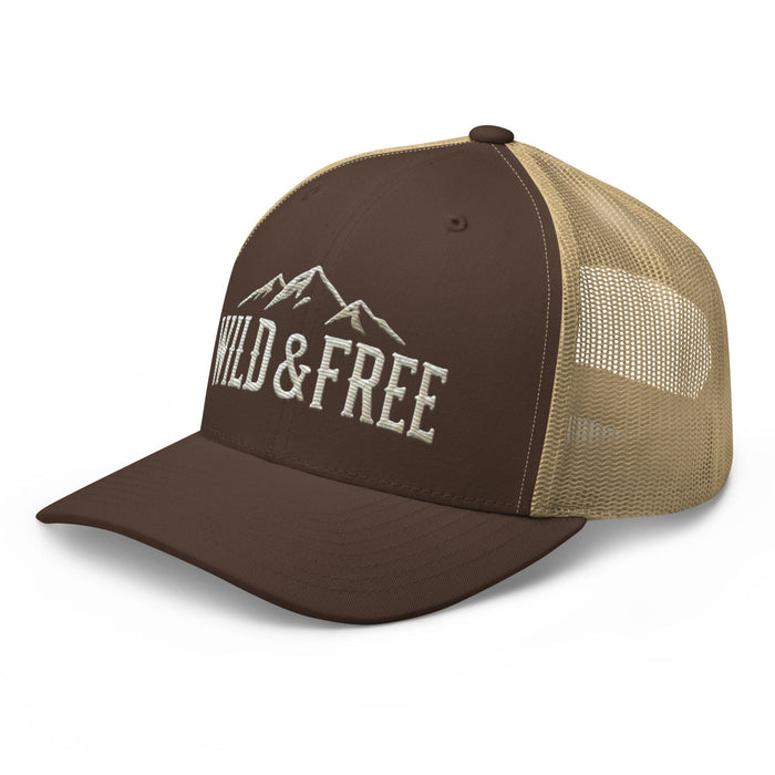 Triniskies  Hats Embroidered Wild and Free Trucker Cap | Camping & Hiking Nature Lovers Hat