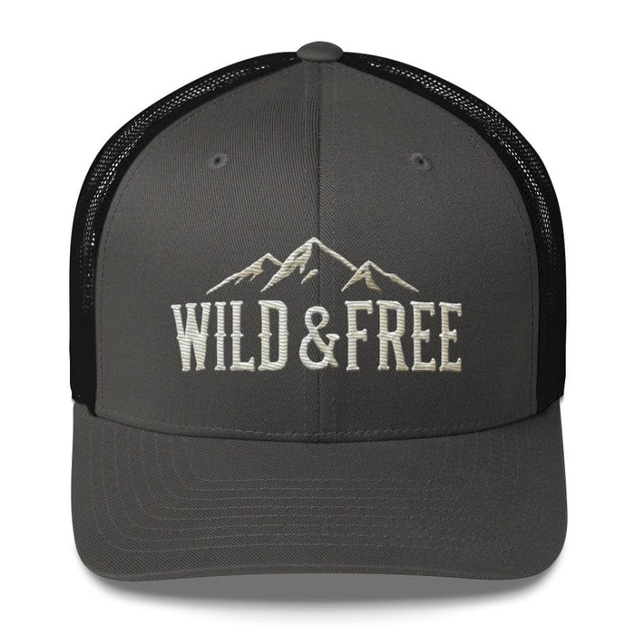 Triniskies  Hats Embroidered Wild and Free Trucker Cap | Camping & Hiking Nature Lovers Hat