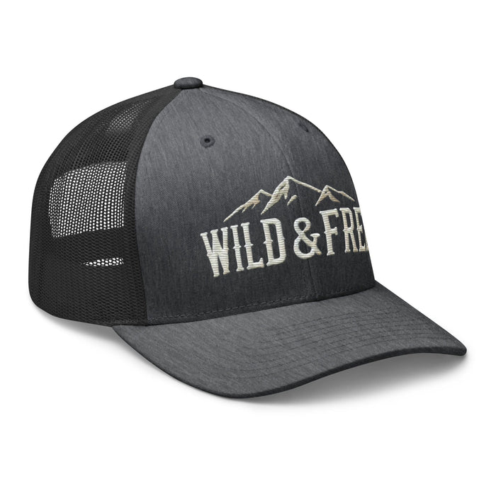 Triniskies  Hats Embroidered Wild and Free Trucker Cap | Camping & Hiking Nature Lovers Hat