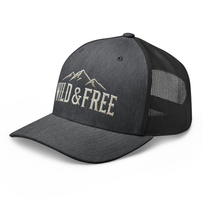 Triniskies  Hats Embroidered Wild and Free Trucker Cap | Camping & Hiking Nature Lovers Hat