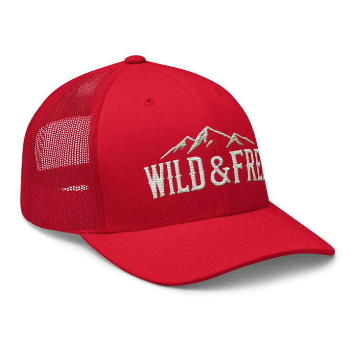 Triniskies  Hats Embroidered Wild and Free Trucker Cap | Camping & Hiking Nature Lovers Hat