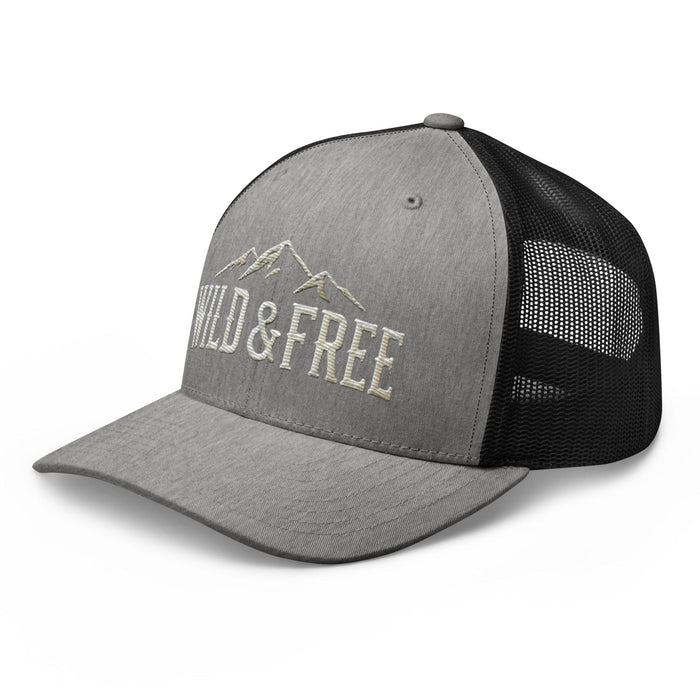 Triniskies  Hats Embroidered Wild and Free Trucker Cap | Camping & Hiking Nature Lovers Hat