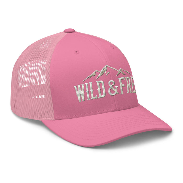 Triniskies  Hats Embroidered Wild and Free Trucker Cap | Camping & Hiking Nature Lovers Hat